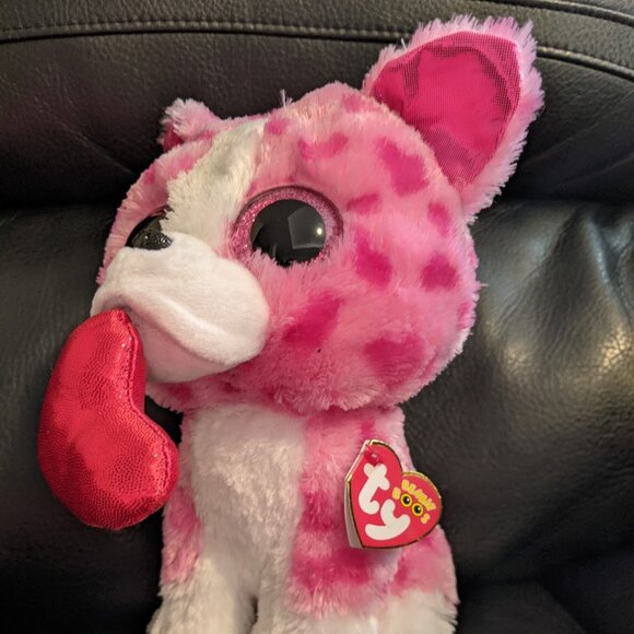 TY Beanie Boos Romeo the Pink Bulldog Plush NEW- medium - Picture 2 of 4